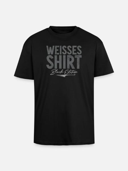White Shirt Black Edition Funny Saying - Unisex Oversized Heavyweight T-shirt - black