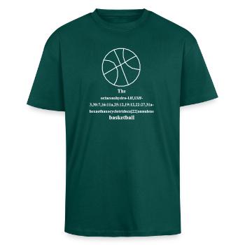 Molécule de basket-ball - IUPAC Nomenclature - Nerd Humour - T-shirt unisexe oversize épais - hunter green - Devant - Alina (178cm) & Michal (187cm)