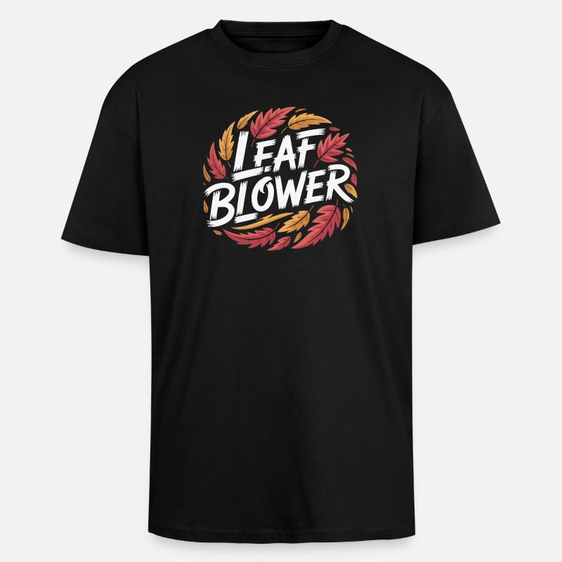 souffleur de feuilles feuilles d’automne - T-shirt unisexe oversize épais - noir