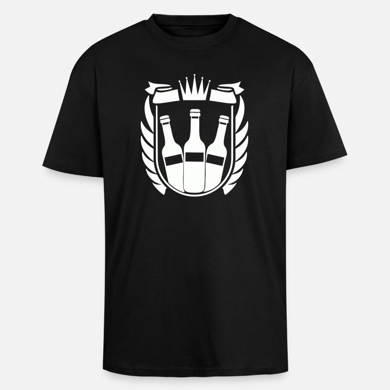 Bier Wappen - Oversized Heavyweight Unisex T-Shirt - Schwarz