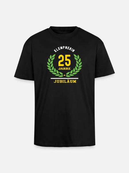 Plumber Anniversary 25 Years 25th Anniversary - Unisex Oversized Heavyweight T-shirt - black