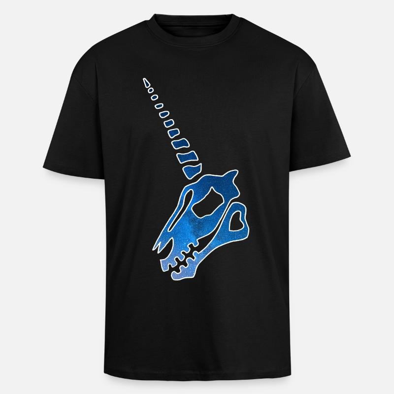 Einhornschädel und Sternenhimmel - Oversized Heavyweight Unisex T-Shirt - Schwarz