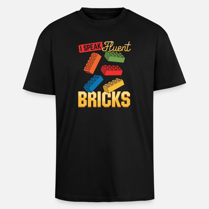Blocs de construction Enfants Brick Builder - T-shirt unisexe oversize épais - noir