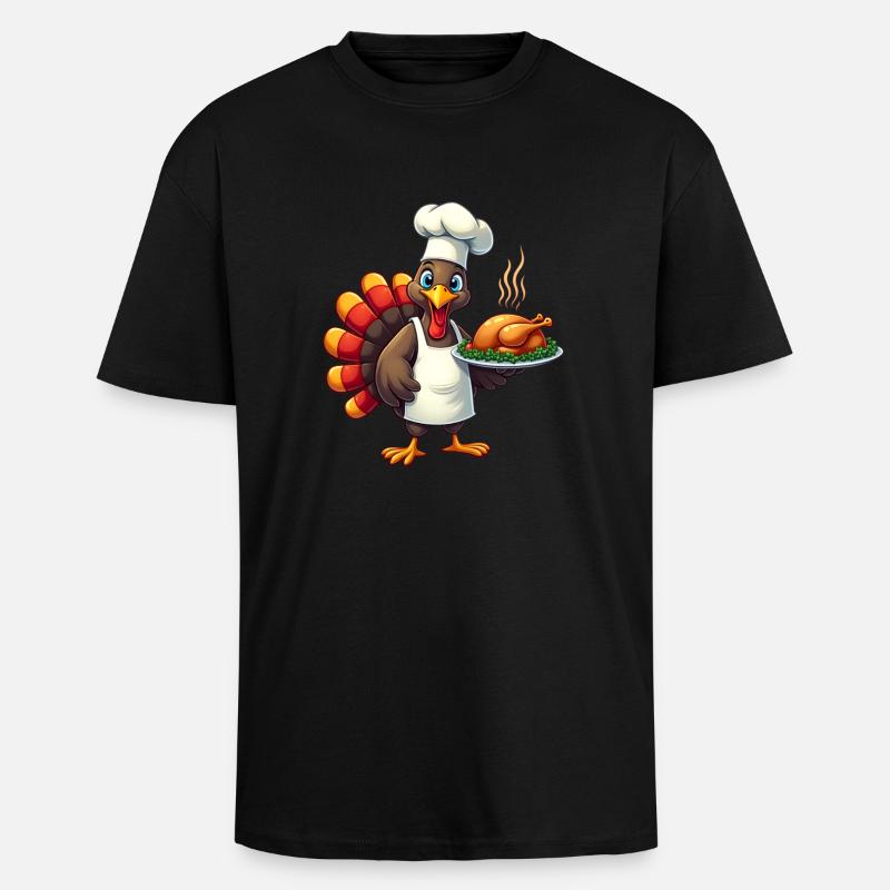 Cuisinier de dinde de Thanksgiving Thanksgiving - T-shirt unisexe oversize épais - noir