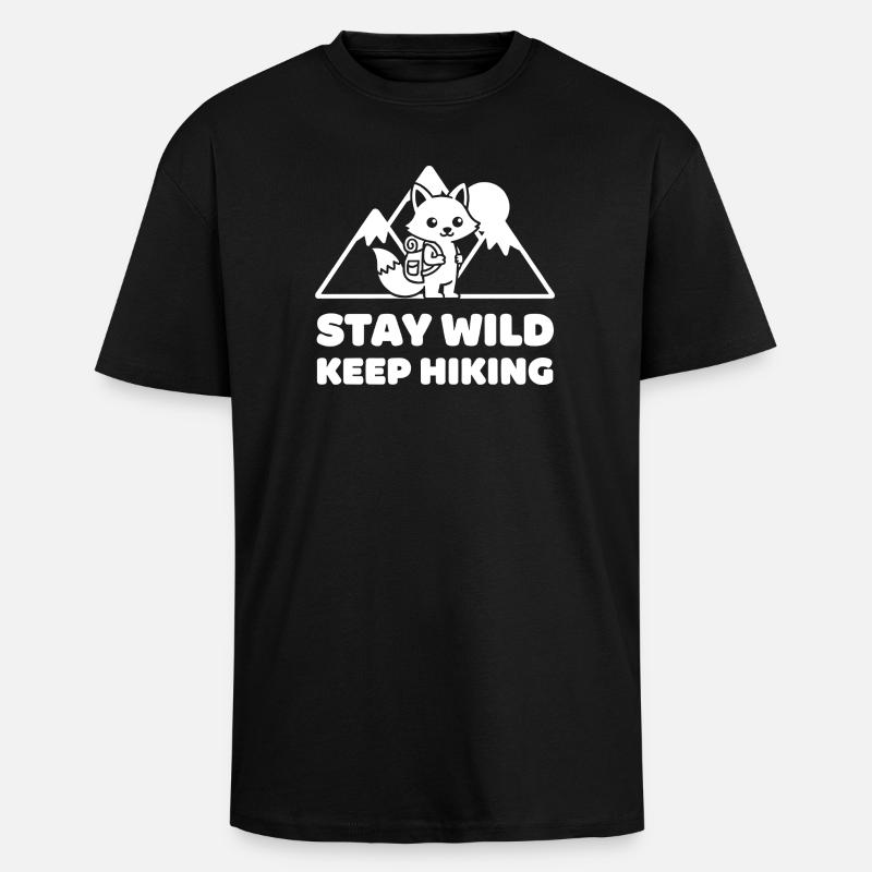 Wild Path: Foxes Adventure - Unisex Oversized Heavyweight T-shirt - black