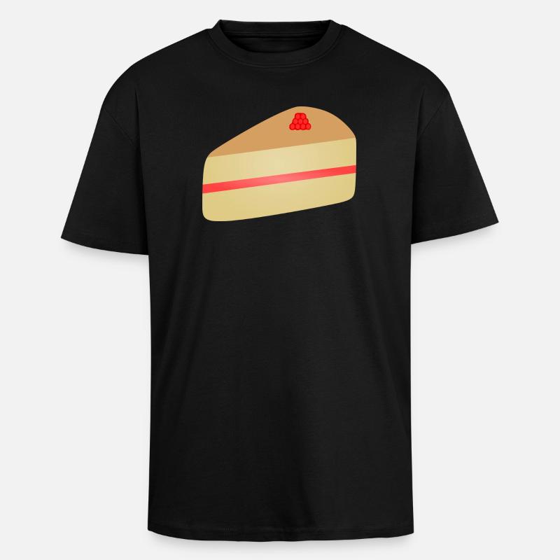 Pastel Cake Slice Raspberry - Unisex Oversized Heavyweight T-shirt - black