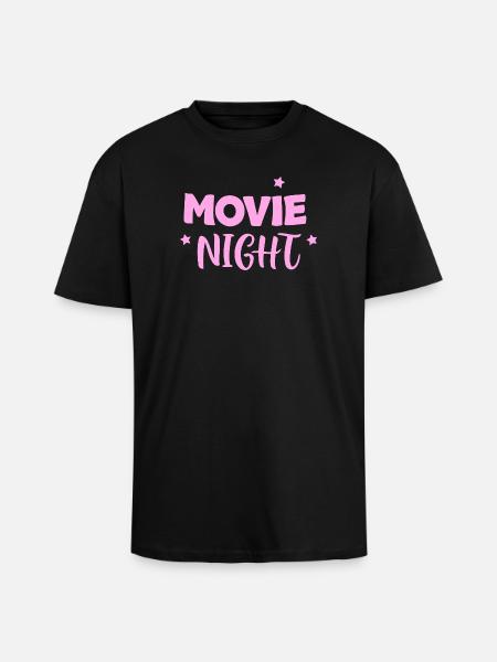 Rosa Kinonacht - Oversized Heavyweight Unisex T-Shirt - Schwarz