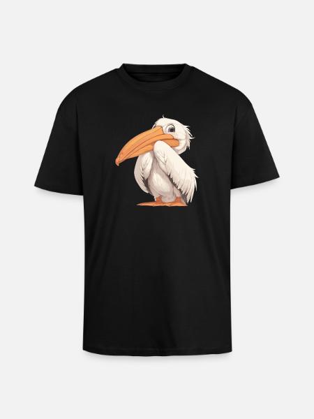 Pélicans Pélican - T-shirt unisexe oversize épais - noir
