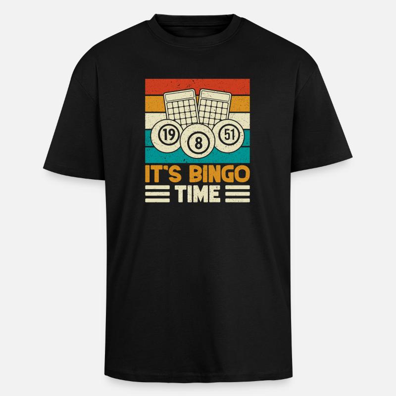 Jeu de bingo It’s Time Bingo - T-shirt unisexe oversize épais - noir
