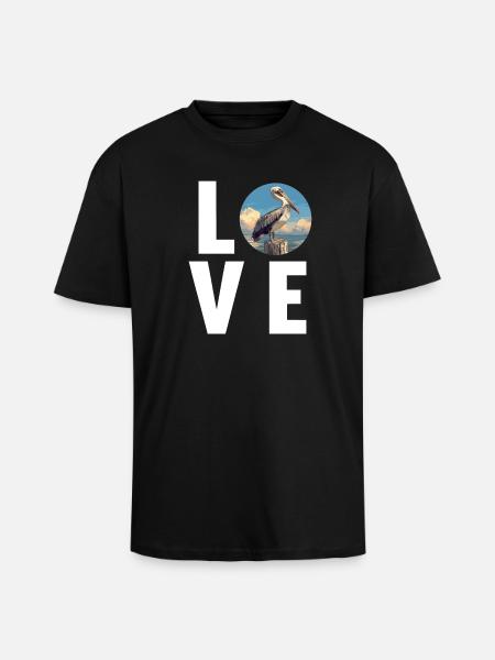 Pélicans Pélican - T-shirt unisexe oversize épais - noir