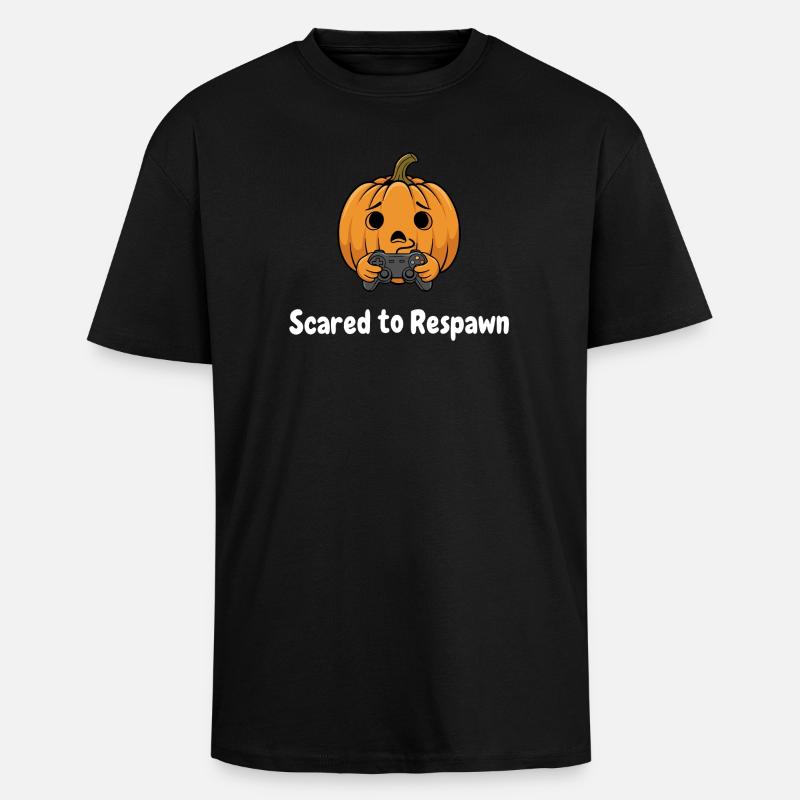 Kuerbis mit Controller Scared to Respawn - Oversized Heavyweight Unisex T-Shirt - Schwarz