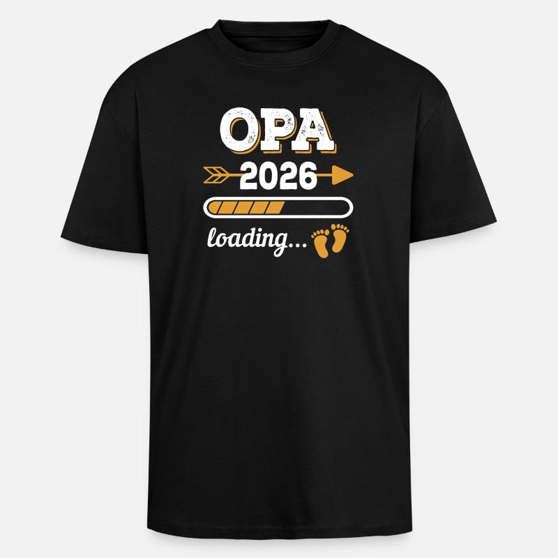 Opa 2026 Loading Zukünftiger Großvater Geschenk - Oversized Heavyweight Unisex T-Shirt - Schwarz