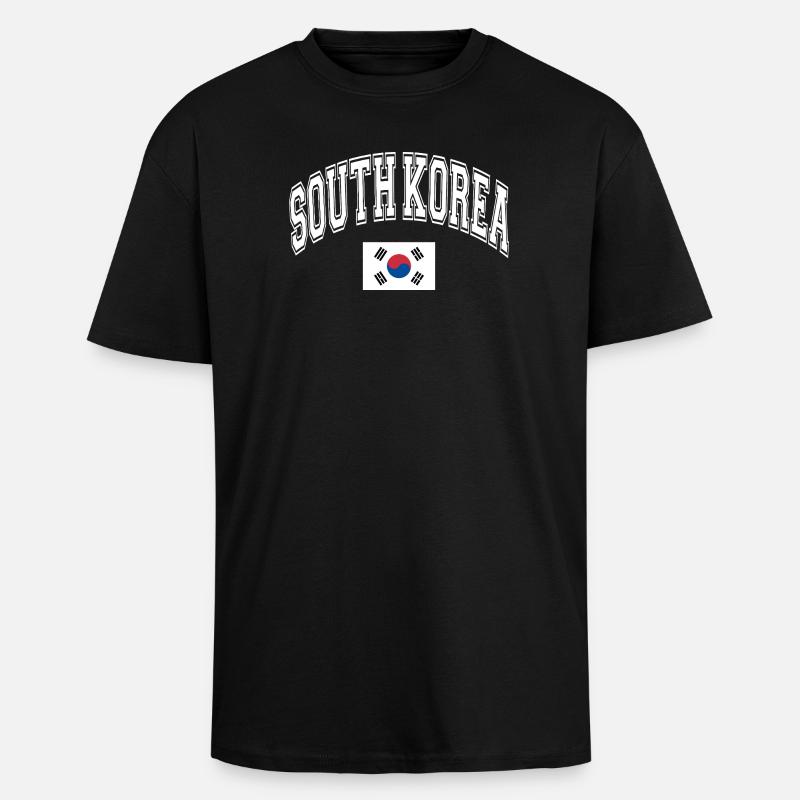 Corée du Sud - T-shirt unisexe oversize épais - noir
