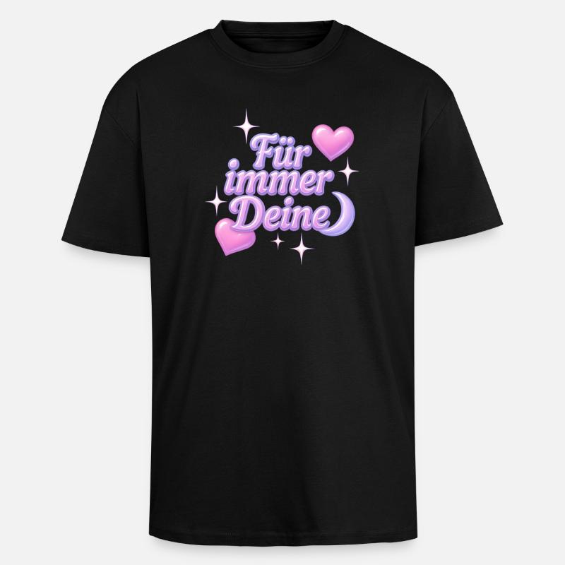 für immer deine / y2k statement design - Oversized Heavyweight Unisex T-Shirt - Schwarz