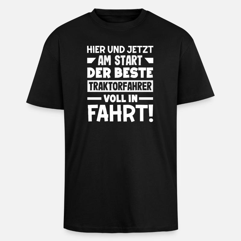 Der beste Traktorfahrer - Oversized Heavyweight Unisex T-Shirt - Schwarz