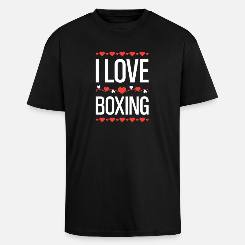 J’adore la boxe - T-shirt unisexe oversize épais - noir