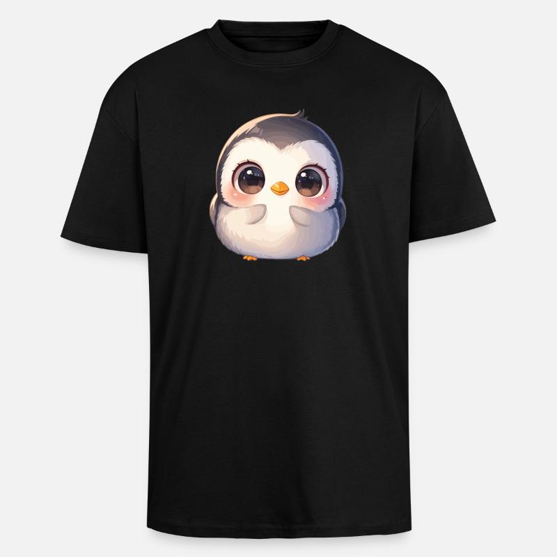 Pinguine Pinguin - Oversized Heavyweight Unisex T-Shirt - Schwarz