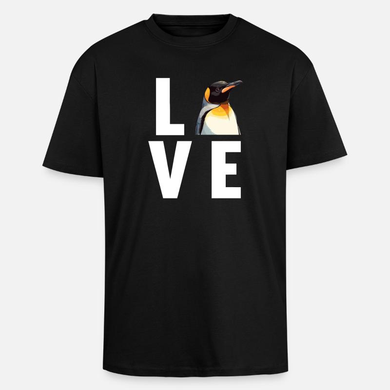 Penguins Penguin - Unisex Oversized Heavyweight T-shirt - black