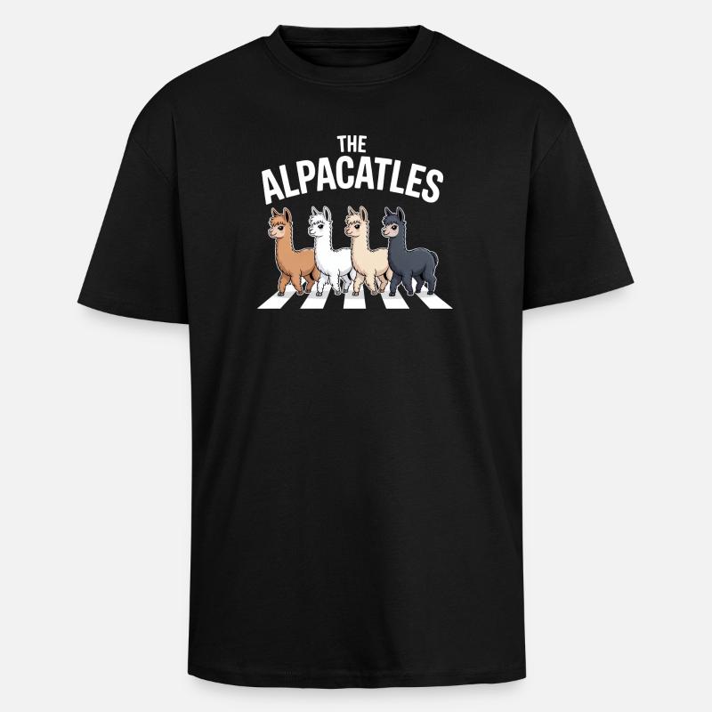 Alpacatles Lama Alpaka - Oversized Heavyweight Unisex T-Shirt - Schwarz