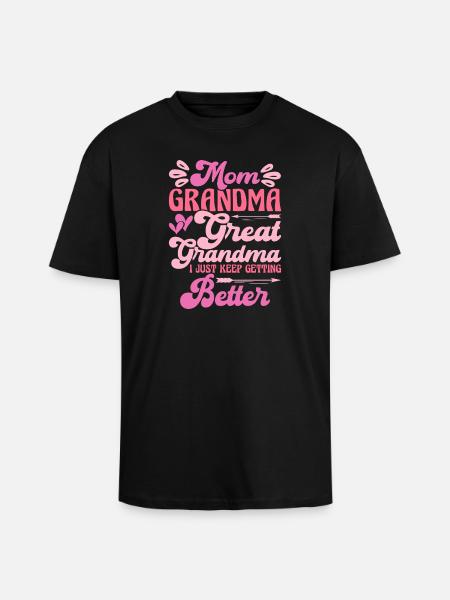 Oma Mama Geschenk Weihnachtsgeschenke Großmutter  - Oversized Heavyweight Unisex T-Shirt - Schwarz