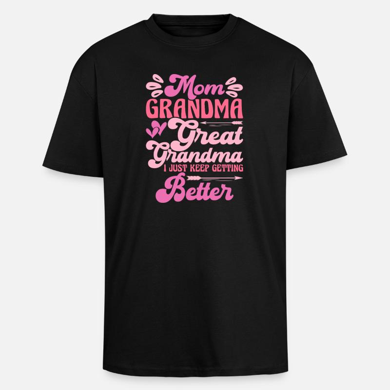 Oma Mama Geschenk Weihnachtsgeschenke Großmutter  - Oversized Heavyweight Unisex T-Shirt - Schwarz