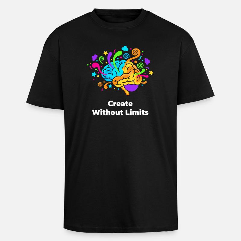 Creative brain art without limits - Unisex Oversized Heavyweight T-shirt - black