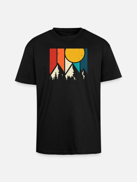 Hiking Hiker Mountaineer Gift - Unisex Oversized Heavyweight T-shirt - black