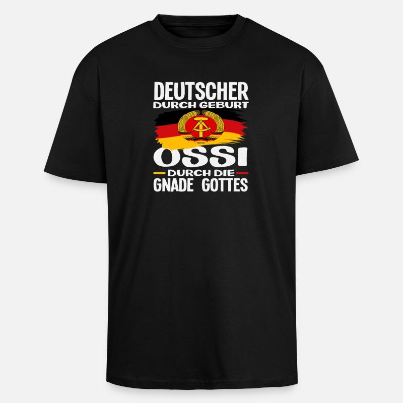 Gnade Gottes Ossi Spruch DDR Stolz - Oversized Heavyweight Unisex T-Shirt - Schwarz