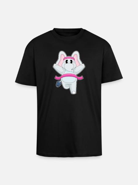 Elephant Jogger Jogging Sport - Unisex Oversized Heavyweight T-shirt - black