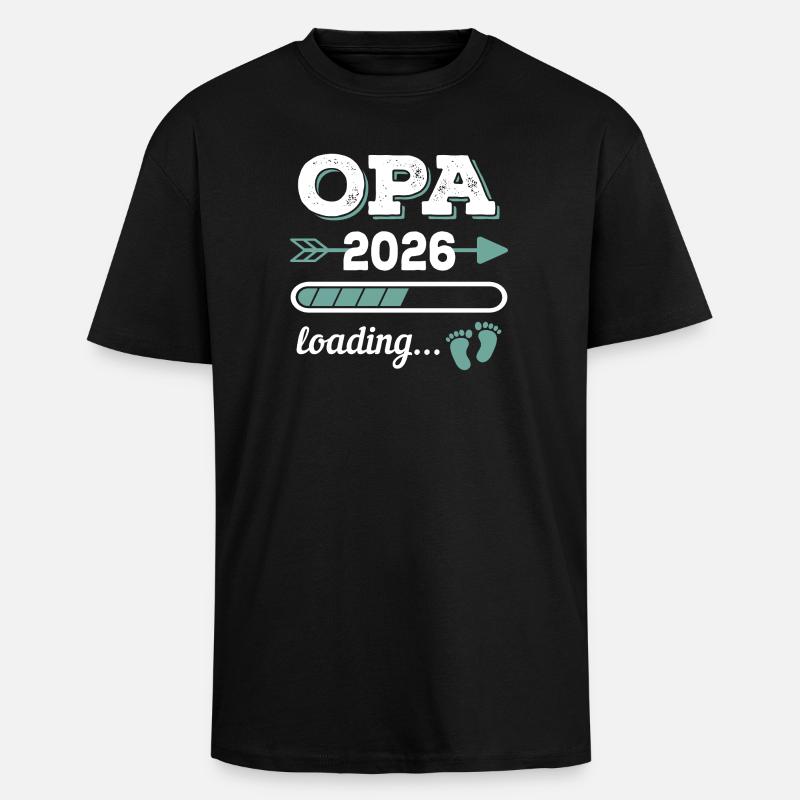 Opa 2026 Loading Werdender Großater Geschenkidee - Oversized Heavyweight Unisex T-Shirt - Schwarz