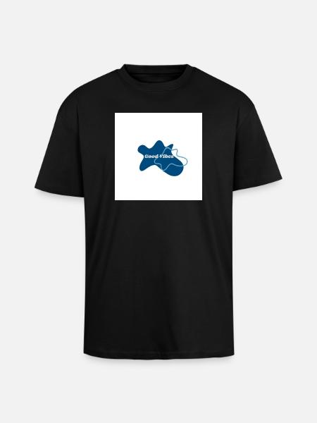 Gute Vibes Blau Logo - Unisex Oversized Heavyweight T-shirt - black