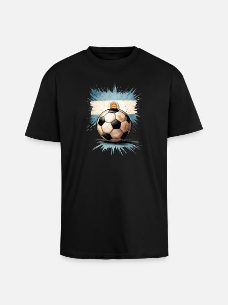 Argentinien Fußball - Oversized Heavyweight Unisex T-Shirt - Schwarz