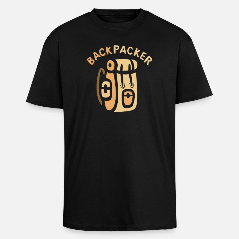 Backpacker Comic Backpack Design - Unisex Oversized Heavyweight T-shirt - black