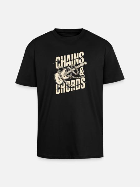 Chains & Chords Punk Rock Music - Unisex Oversized Heavyweight T-shirt - black