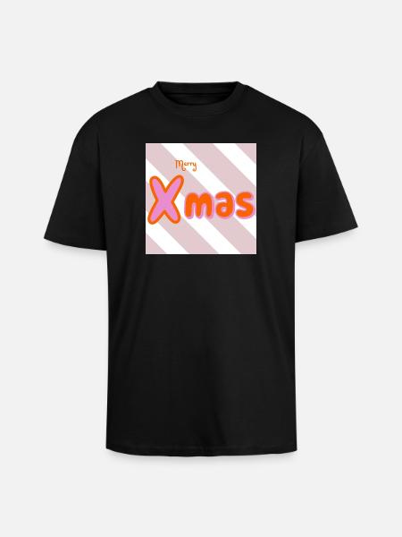 Merry Xmas Groovy Typo - Unisex Oversized Heavyweight T-shirt - black