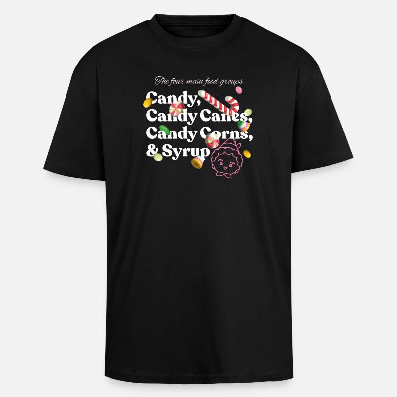 Buddy Der Weihnachtself Candy Design - Oversized Heavyweight Unisex T-Shirt - Schwarz
