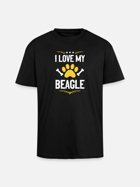 I love my Beagle - Unisex Oversized Heavyweight T-shirt - black