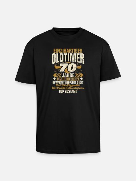 70 Years Unique Classic 70th Birthday - Unisex Oversized Heavyweight T-shirt - black