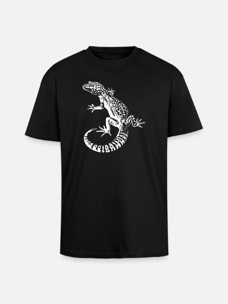 Gecko Léopard Gecko Contraste - T-shirt unisexe oversize épais - noir