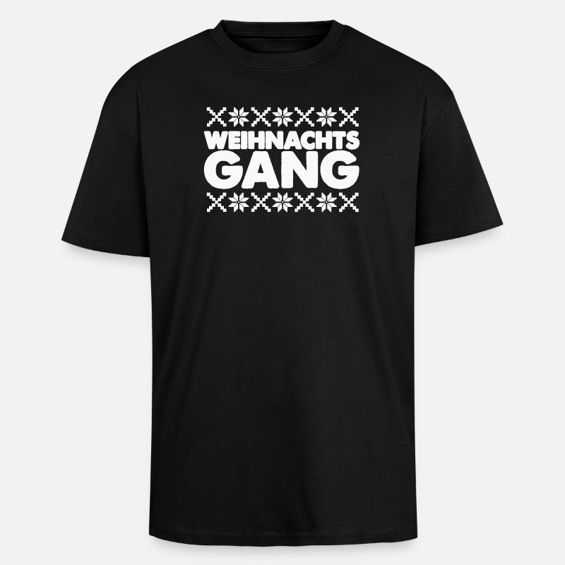Weihnachtsgang Norwegen Muster - Oversized Heavyweight Unisex T-Shirt - Schwarz