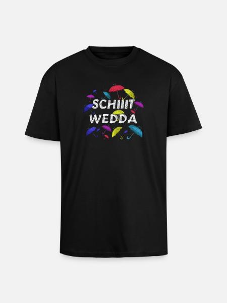 Schiet Wedda: Bunte Regenschirm-Kunst - Oversized Heavyweight Unisex T-Shirt - Schwarz