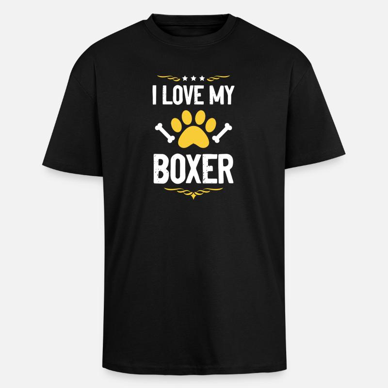 J’adore mon boxer - T-shirt unisexe oversize épais - noir