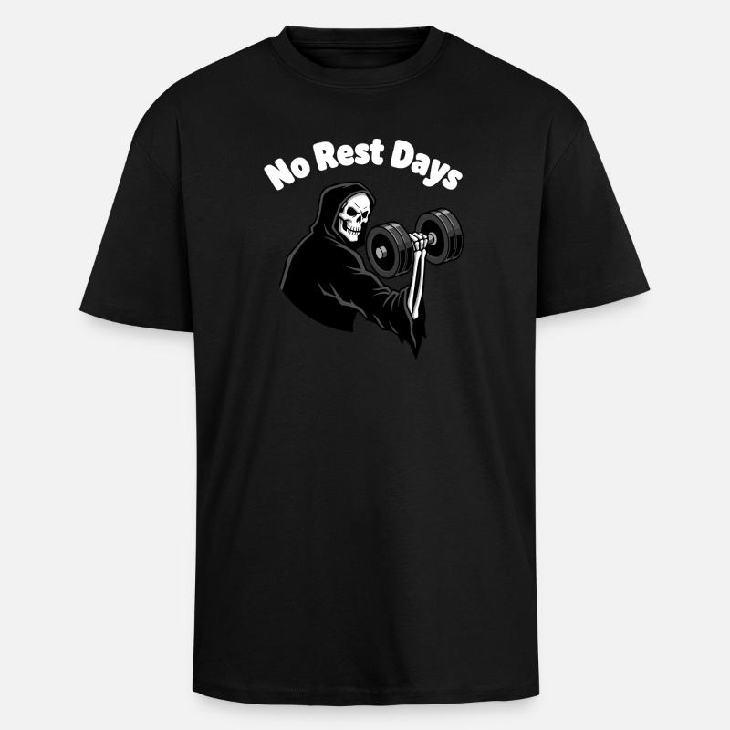 No Rest Days Grim Lifter - Oversized Heavyweight Unisex T-Shirt - Schwarz