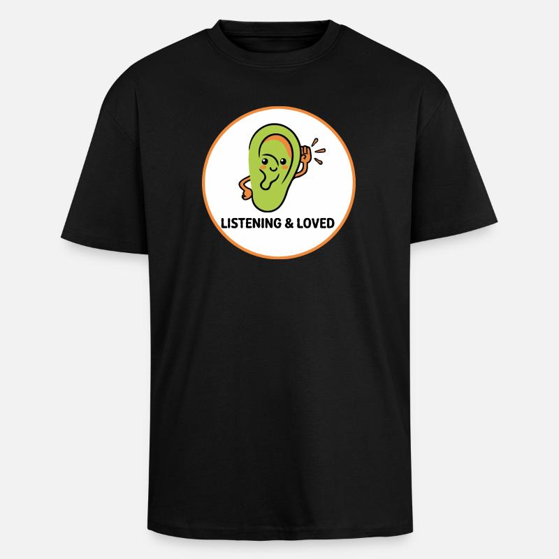 À l’écoute et aimé - T-shirt unisexe oversize épais - noir