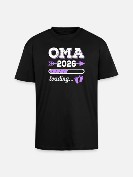 Oma 2026 Loading Schwangerschaft Geschenkidee - Oversized Heavyweight Unisex T-Shirt - Schwarz