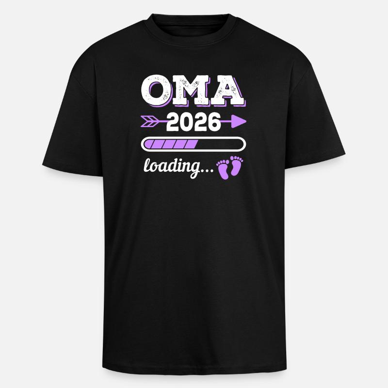 Oma 2026 Loading Schwangerschaft Geschenkidee - Oversized Heavyweight Unisex T-Shirt - Schwarz