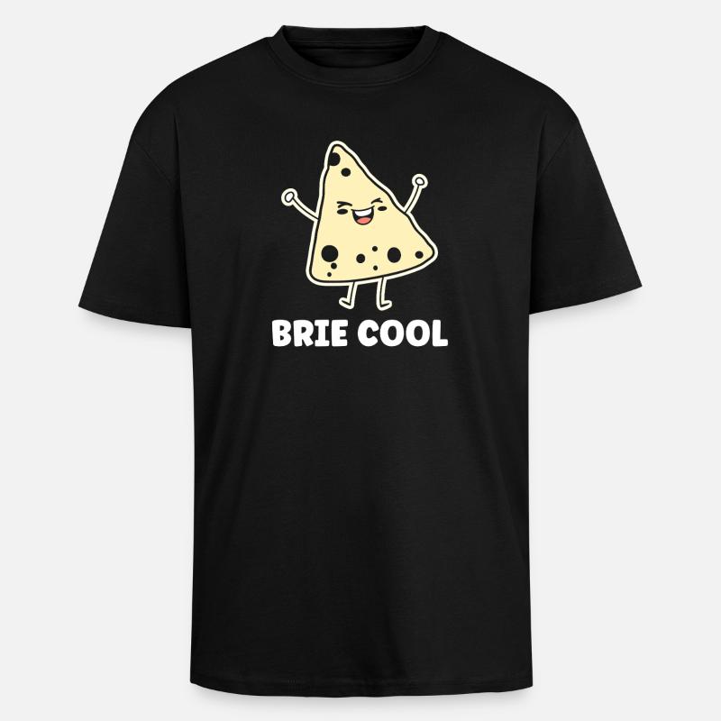 Humor brie cheese - Unisex Oversized Heavyweight T-shirt - black