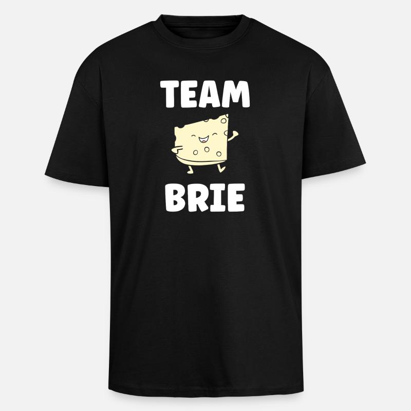 Humor brie cheese - Unisex Oversized Heavyweight T-shirt - black