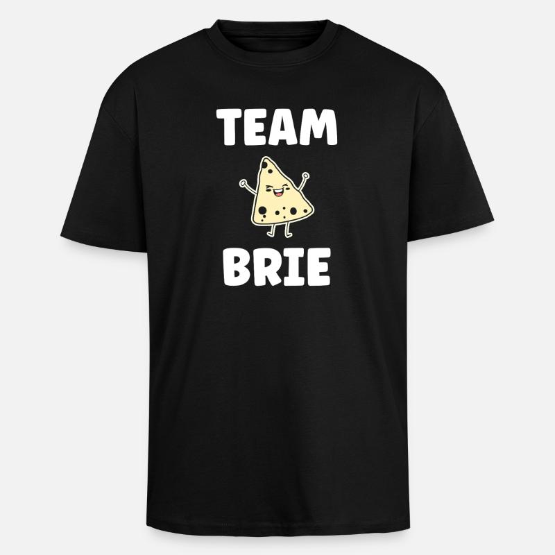Humor brie cheese - Unisex Oversized Heavyweight T-shirt - black