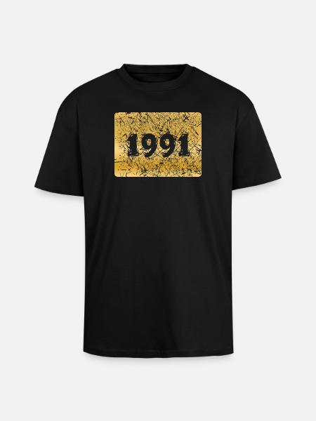 Numéro 1991 - T-shirt unisexe oversize épais - noir